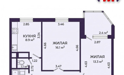 Купить 2-комнатную квартиру, Минск, Шаранговича ул., 66 (Фрунзенский район). Фото 24