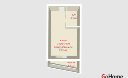 Купить 1-комнатную квартиру, Минск, Жореса Алфёрова ул., 13 (Октябрьский район). Фото 2