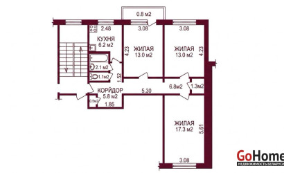 Купить 3-комнатную квартиру, Гродно, Домбровского, 61. Фото 10