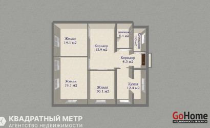 Купить 3-комнатную квартиру, Минск, Грибной пер., 47 (Заводской район). Фото 17