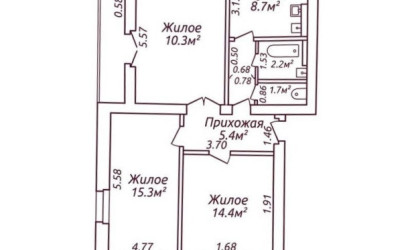 Купить 3-комнатную квартиру, Задомля, Центральная, 63
