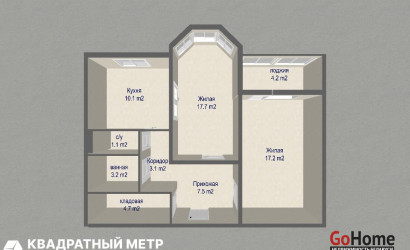 Купить 2-комнатную квартиру, Боровляны, 40 Лет Победы ул., 29/Б. Фото 10