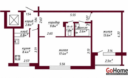 Купить 2-комнатную квартиру, Гродно, Щорса, 38. Фото 12