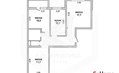 Купить 3-комнатную квартиру, Брест, Центр, ул. Воровского. Фото 12