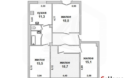 Купить 4-комнатную квартиру, Брест, Южный, ул. Рокоссовского. Фото 1