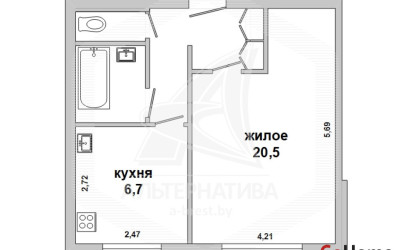 Купить 1-комнатную квартиру, Брест, Центр, ул. Кирова. Фото 1