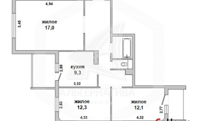 Купить 3-комнатную квартиру, Брест, Ковалево, ул. Ясеневая