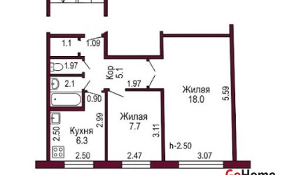 Купить 2-комнатную квартиру, Гродно, Комарова, 24. Фото 14