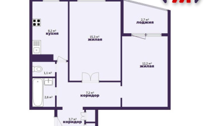 Купить 2-комнатную квартиру, Молодечно, Будавников ул., 13/В. Фото 19