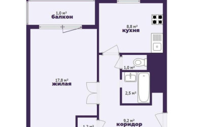 Купить 1-комнатную квартиру, Молодечно, Галицкого ул., 21. Фото 18