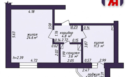 Купить 1-комнатную квартиру, Солигорск, Ленина ул., 7. Фото 12