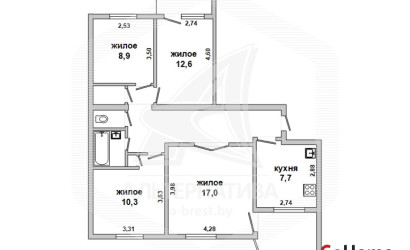 Купить 4-комнатную квартиру, Каменец, , 