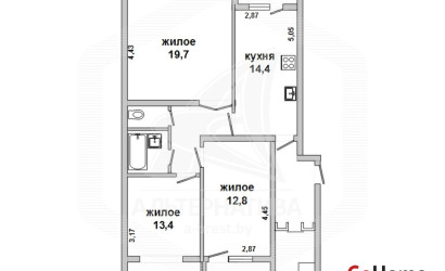 Купить 3-комнатную квартиру, Брест, Восток, ул. Стафеева. Фото 22