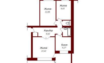 Купить 3-комнатную квартиру, Пинск, Федотова, 8. Фото 9