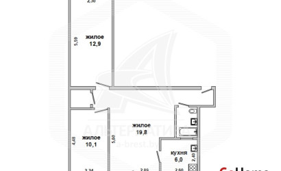 Купить 3-комнатную квартиру, Брест, Центр, пр-т Машерова. Фото 17