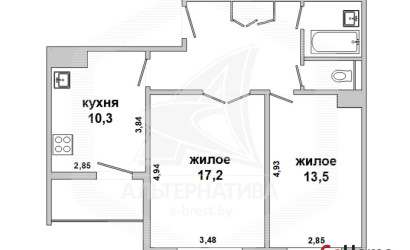 Купить 2-комнатную квартиру, Брест, Южный, ул. Гвардейская. Фото 21