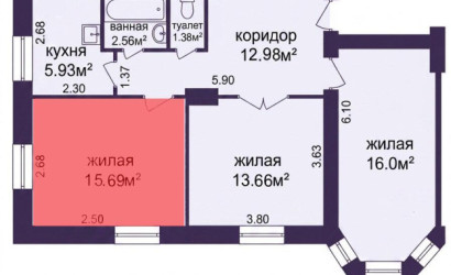 Купить 3-комнатную квартиру, Минск, Жилуновича ул., 24(Заводской район). Фото 23
