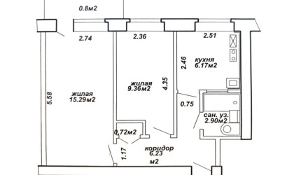 Купить 2-комнатную квартиру, Минск, Люксембург ул., 97 (Московский район). Фото 5