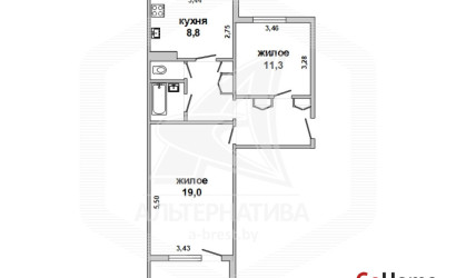 Купить 2-комнатную квартиру, Малорита, , . Фото 1