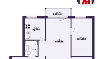 Купить 2-комнатную квартиру, Солигорск, Константина Заслонова ул., 4. Фото 26