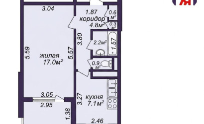 Купить 1-комнатную квартиру, Минск, Рокоссовского просп., 153 (Ленинский район). Фото 14