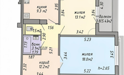 Купить 2-комнатную квартиру, Минск, Колесникова, 19 (Фрунзенский район). Фото 1