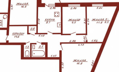 Купить 4-комнатную квартиру, Гродно, Кабяка, 8/2. Фото 6