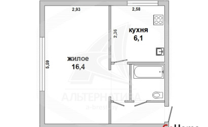 Купить 1-комнатную квартиру, Брест, Центр, ул. Кирова