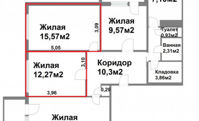 Купить 4-комнатную квартиру, Минск, Бурдейного ул., 25 (Фрунзенский район). Фото 18