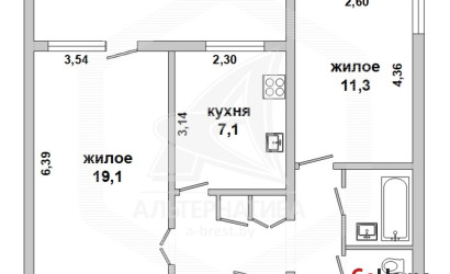 Купить 2-комнатную квартиру, Брест, Центр, ул. Мицкевича. Фото 13