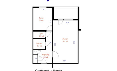 Купить 1-комнатную квартиру, Минск, Острошицкая ул., 23 (Первомайский район). Фото 1