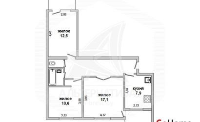 Купить 3-комнатную квартиру, Брест, Киевка, ул. Киевская. Фото 17