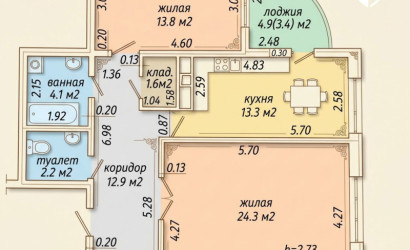 Купить 2-комнатную квартиру, Минск, Колесникова, 20(Фрунзенский район). Фото 2