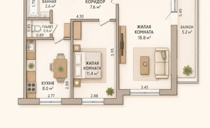 Купить 2-комнатную квартиру, Борисов, Днепровская, 27. Фото 1