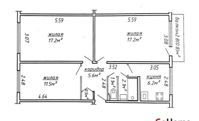Купить 3-комнатную квартиру, Минск, ул. Ауэзова, д. 12 (Заводской район). Фото 16
