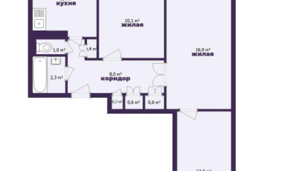 Купить 3-комнатную квартиру, Солигорск, Набережная ул., 28. Фото 32