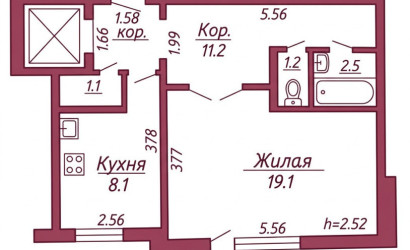 Купить 1-комнатную квартиру, Гродно, Домбровского, 57. Фото 13