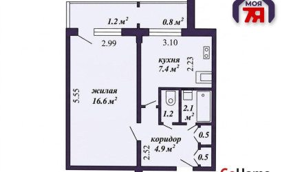 Купить 1-комнатную квартиру, Минск, Пушкина просп., 38 (Фрунзенский район). Фото 12