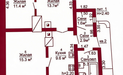 Купить 3-комнатную квартиру, Гродно, Окульная, 2А. Фото 9