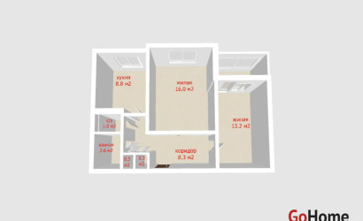 Купить 2-комнатную квартиру, Минск, Пуховичская ул., 14 (Октябрьский район). Фото 2