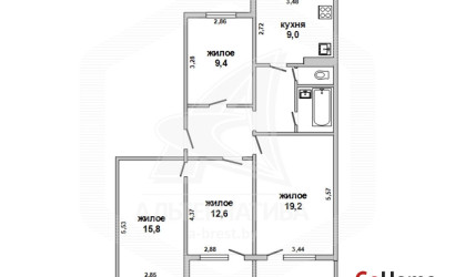 Купить 4-комнатную квартиру, Беловежский, , . Фото 1