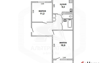 Купить 2-комнатную квартиру, Кобрин, , . Фото 1