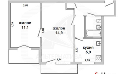 Купить 2-комнатную квартиру, Брест, Центр, наб. Франциска Скорины. Фото 21