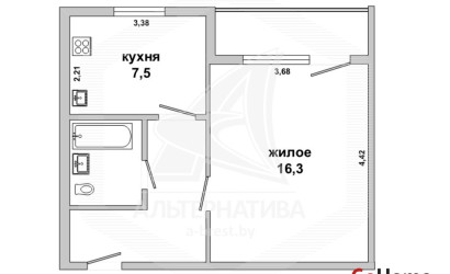 Купить 1-комнатную квартиру, Брест, Граевка, ул. Фортечная. Фото 5