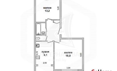 Купить 2-комнатную квартиру, Брест, Центр, наб. Франциска Скорины. Фото 11