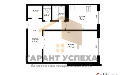 Купить 1-комнатную квартиру, Брест, ул. Сябровская, д. . Фото 11