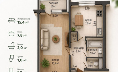 Купить 1-комнатную квартиру, Минск, Казинца, 41 (Октябрьский район). Фото 2