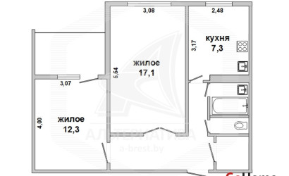 Купить 2-комнатную квартиру, Брест, Речица, ул. Адамковская. Фото 15