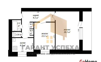  9-этаж.(49 м2), Брест(Московская, д.)