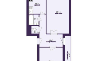 Купить 2-комнатную квартиру, Слуцк, Энергетиков ул., 5. Фото 13